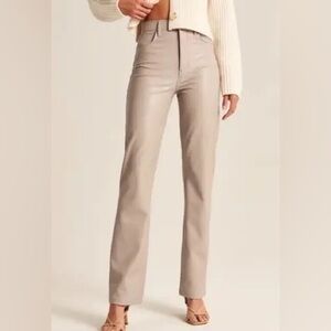 Abercrombie light tan Vegan Leather pants. Women’s size 6